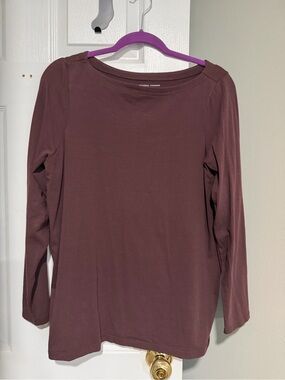 Universal Standard Long Sleeve Bella Boatneck Top - Brown